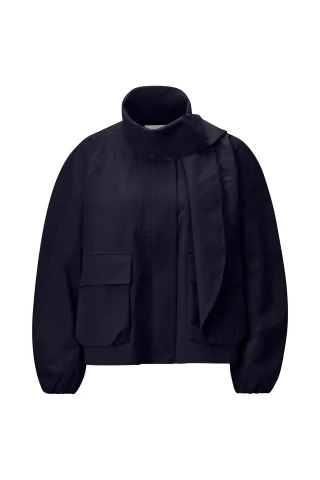 Rich & Royal - Oversized blouson with detachable bow midnight blue - Gr. - 40