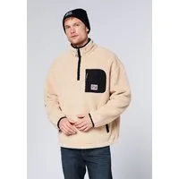 Chiemsee Strickfleece-Pullover Teddyfleecepullover hoch geschlossener Ausschnitt, mit Brusttasche und Eingrifftaschen