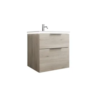Burgbad Mineralguss Waschtisch-Set Eqio Eiche Dekor Flanelle/Alpinweiss, SEZE062F2632C0001 SEZE062F2632C0001