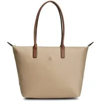Tommy Hilfiger Tragetasche POPETTE TOTE, Damen Handtasche, Schultertasche mit kontrastfarbigen Henkeln