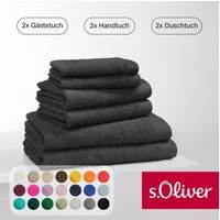 s.Oliver Handtuch Set s.Oliver, Premium Qualität, 600 gr/m², Walkfrottier (Set, 6-St), 2 Gästetücher 30x50, 2 Handtücher 50x100, 2 Duschtücher 70x140