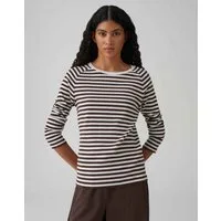OPUS Longsleeve SORKA mit geringeltem Rippjersey Schmale Passform, gerader Schnitt, Langarm, Rippstruktur