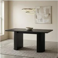 IDIMEX Esstisch GUARDA, Esszimmertisch 180x90 cm mit Designfuß in Lamellenoptik MDF Schwarz