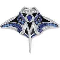 Seinerzeit FLORA & FAUNA Kettenanhänger Raymond Manta Rochen Anhänger (1-tlg), Material: 925 Sterling Silber, rhodiniert, geschwärzt