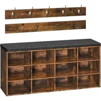 Hoobro Garderobe Wandgarderobe mit 9 Haken, Schuhschrank für Flur, Eingangsbereich