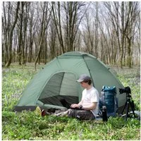 Outsunny Kuppelzelt mit Tür&Fenster, Packtasche, Haken, Personen: 2 (Campingzelt für 2 Personen, 1 tlg., Gruppenzelt), für Camping Reise Trekking Garten