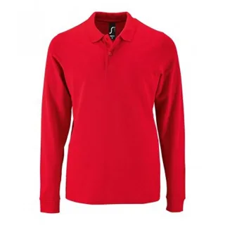 SOLS Herren Perfect Langarm Pique Polo Shirt (Rot)