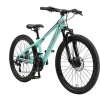 Bikestar Mountainbike 24 Zoll Aluminium Kinderfahrrad, 8 - 13 Jahre, Mädchen, Jungen, 21 Gang Shimano Tourney RD-TY300 Schaltwerk, Kettenschaltung, Scheibenbremsen, Rahmen 33 cm, Hardtail