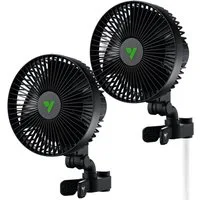 VIVOSUN Tischventilator Vivosun AeroWave A6 Clip Fan, 15 cm Durchmesser, Clip Ventilator mit Oszillation im 2er Set