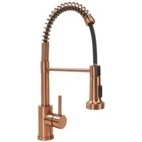 wohnwerk.idee Küchenarmatur Wasserhahn Küche ausziehbar Gold Matt Gebürstet Kupfer Schwarz Chrom