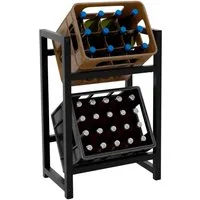 TPFLiving Standregal Getränkekistenständer Star - Getränkeregal für 2 Kisten in schwarz, Kastenständer für Getränkekisten - Flaschenregal, Getränkekistenregal mit den Maßen (HxB xT): 75 x 47 x 31 cm