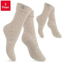 celodoro Trachtensocken Trachten Socken (2 Paar) mit Edelweiß-Pin für Damen & Herren