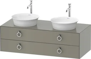 Duravit White Tulip Konsolenwaschtischunterbau wandhängend Stein Grau Seidenmatt 1300x550x408 mm - W WT4993B9292