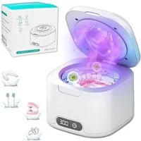 Senmudi Ultraschallreiniger Ultraschallreinigungsgerät 50000Hz mit 4 Modes, 340ML Ultraschallreiniger - Ultrasonic Cleaner für Zahnersatz,Retainer