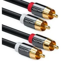deleyCON deleyCON HQ Cinch Kabel [10m] - 2x RCA Cinch Stecker zu 2x RCA Cinch Audio- & Video-Kabel