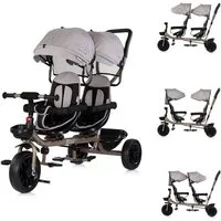 Chipolino Dreirad Geschwisterdreirad Tricycle Hip Hop, zwei Kinder, bis 40 kg, Sitze 360° drehbar
