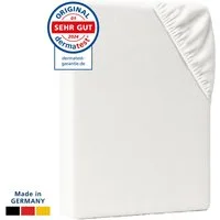 AM Qualitätsmatratzen Spannbettlaken Baumwolle in weiß, Bettlaken für Boxspringbetten, Made in Germany, Baumwolle, Gummizug: rundum, (1 Stück), 90x200x40