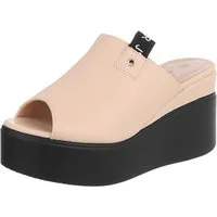 Ital-Design Moderne Absatzsandalen mit Plateau für Damen Plateausandaletten (91409401) Keilabsatz/Wedge Keilsandaletten in Beige
