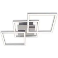 Briloner Leuchten LED Deckenleuchte 3217018 FRAME, LED fest integriert, Warmweiß, Deckenlampe, 76,3x36,8x7,3cm, Chrom-Alu, 36W, Wohnzimmer, Küche, Flur