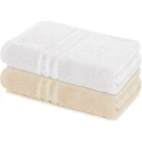 Lavea Badetuch Elena 2er Set Badetücher 100x150 cm, Duschtuch, 500 g/m² Frottier, weich & saugstark, pflegeleicht