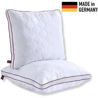 Heimtex Kopfkissen Atmungsaktives 80x80cm Kissen mit Airflow-Netz, aus DE, Füllung: 100 % Polyester, Einstellbare Festigkeit mit Airflow-Mesh