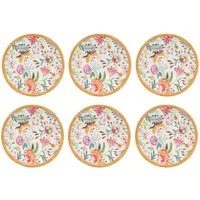 EasyLife Frühstücksteller Osaka, Spülmaschinengeeignet, Mehrfarbig, Blumen, ⌀ 23cm, Mehrfarbig, Blumen