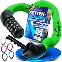 Nextcover Kettenschloss NEXTCOVER® Fahrradschloss LockOne mit Zahlencode oder Schlüssel