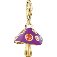 THOMAS SABO Charm-Einhänger Charm Bunter Pilz, mit Glas-Keramik Stein, Zirkonia (synth), Rubin (synth)