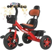 oyajia Dreirad Kinderdreirad Kinderfahrrad mit Pedalen, Fahrradkorb, mit einem geräumigen Sitz und einer bequemen Rückenlehne