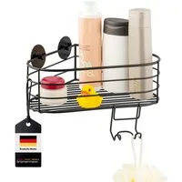 bremermann Duschablage Eck-Duschkorb, zur Wandmontage, schwarz, Kleben oder Bohren, 1-tlg.