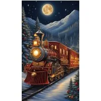 Rötting Design Malen nach Zahlen Diamond Painting Set Vollbild 5D DIY Motiv der Weihnachtsexpress (Komplett-Set, 1-St), Diamond Painting Vollbild, Vollständiges Zubehörpaket