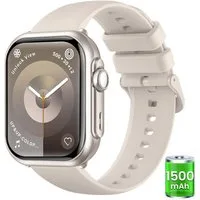 FOSMET 2026 1500mAh Akku Smartwatch Herren Damen 1.83 " AMOLED Display Smartwatch (4.65 cm), Herzfrequenz-/Blutdruck-/SpO2-/Schlafüberwachung für Android und iOS