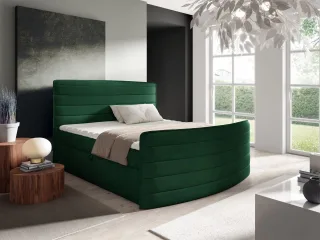 Boxspringbett Schlafzimmerbett AMBRA 160x200cm Stoff Elisa Velvet Grün