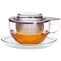 Trendglas Jena Tasse Teetasse mit Edelstahlfilter, Glas