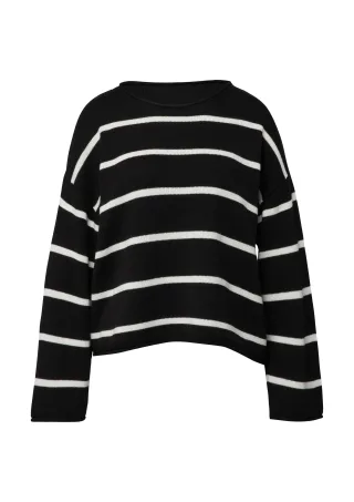 s.Oliver - Strickpullover schwarz/weiß - Gr. - 40