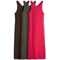 The Set Maxikleid The Set Maxikleid mit offenem Rücken, 3er-Pack (3-tlg)