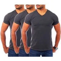 Young & Rich T-Shirt Herren Uni Basic V-neck V-Ausschnitt Unterziehshirt 1700 V-Ausschnitt unifarben kurzarm slim fit
