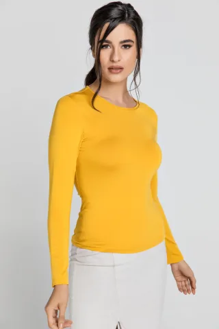 Ceylon-Gelb-Jersey-Oberteil
