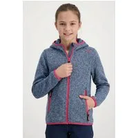 CMP Strickfleecejacke KID G JACKET FIXED HOOD wärmende Strickfleecejacke aus Polyester, mit Kapuze und Kinnschutz