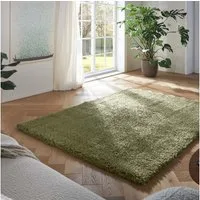 TaraCarpet Flokati-Teppich TaraCarpet Flokati Premium Langflorteppich Shaggy, rechteckig, Höhe: 52 mm, Flokati Hochflor Langflor weich grün Wohnzimmer Schlafzimmer 60x120
