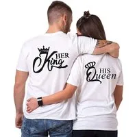 Couples Shop Print-Shirt Her King & His Queen Shirts für Paare mit modischem Print
