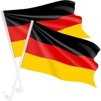 Taffstyle Flagge Autofahnen Set 2 Stück Länderflagge Fanartikel Fußball EM WM Auto (MAX 50 km/h - Länderflaggen für Auto, Fußballfans und Sportevents Bootsflagge), Länderflagge Land Flagge Autoset Basketball Handball Deutschlandfahne
