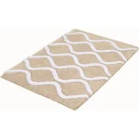 Kleine Wolke Badematte Piana, Badvorleger, Badezimmer Teppich, Höhe 23 mm, rutschhemmend beschichtet, fußbodenheizungsgeeignet, Polyester, rechteckig, Badteppich, modernes Wellen 3D-Design