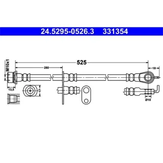 ATE Bremsschlauch vorne rechts Toyota Yaris P1