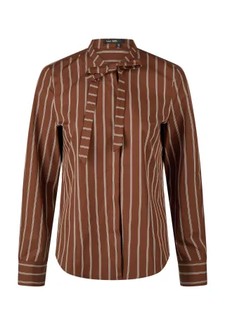 Marc Aurel - Streifenbluse mit Schluppe brown-white stripe - Gr. - 34