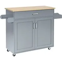 COSTWAY Küchenwagen, Servierwagen mit Arbeitsplatte & Handtuchhalter, Rollen