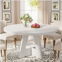 Tribesigns Esstisch Runder Esstisch, Küchentisch für Esszimmer Wohnzimmer, 120 cm