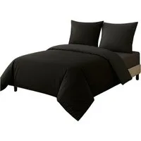 Leonado Vicenti Bettwäsche Luxus Satin-Bettwäsche aus 100 % Baumwolle, Satin, 2 teilig, Wendebettwäsche, hochwertig, dezenter Glanz, Unifarben, Anthrazit