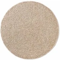TaCa Home Langflor-Teppich Shaggy Teppich Langflor, rund, Höhe: 35 mm, Wohnzimmer Schlafzimmer Kinderzimmer, Beige - 80 cm rund