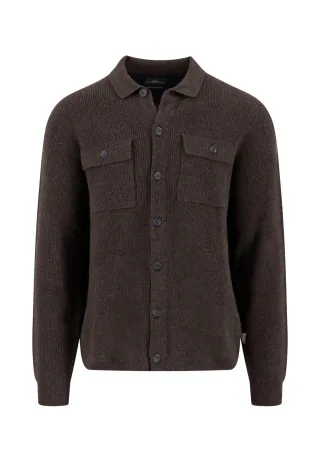 FYNCH-HATTON - Buttoned Cardigan, Merino Cashmere dark chocolate - Gr. - XXL